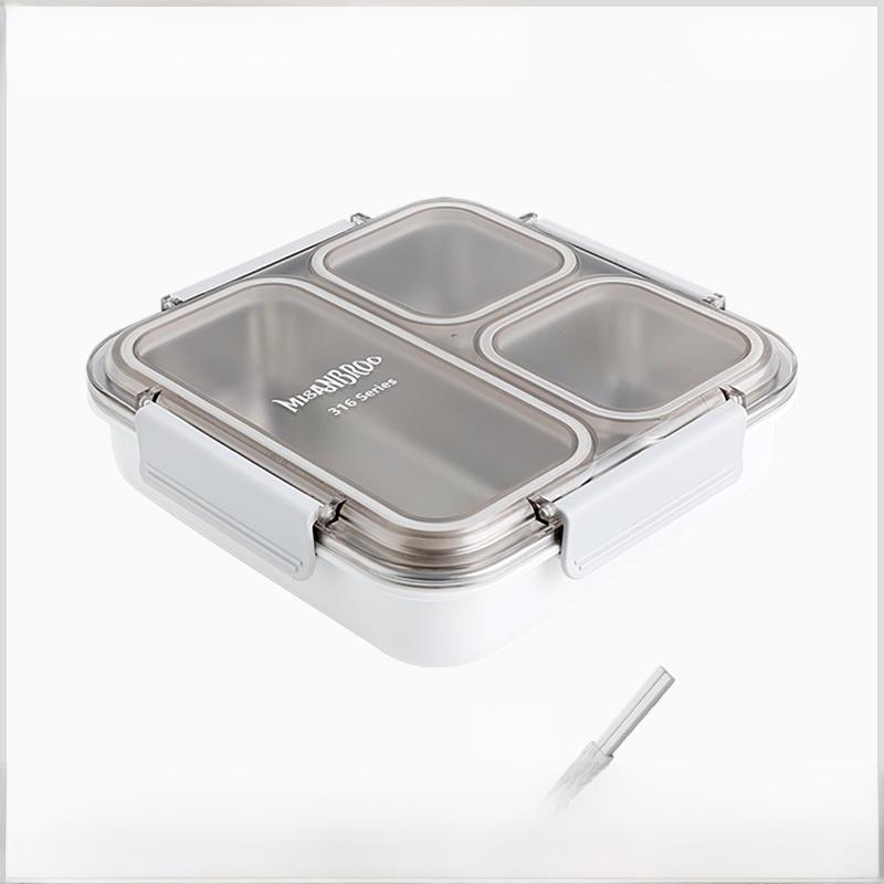 Misanbroo Food Grade 316 Stainless Steel Insulated Lunch Box Sealed Portable Meal Box for Office Workers And School Packed Lunch