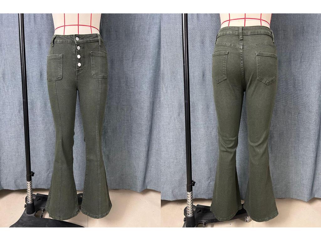 Pantalones Vaqueros Casuales Elásticos Europeos-Americanos de Múltiples Filas Adelgazantes 2025