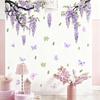 2Pc Wisteria Flower Butterfly Wall Decals For Girls Bedroom Living Room Decor Removable Vinyl Stickers Art Mural Home Decoration