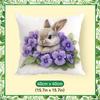 Purple Flower Rabbit Pillowcase Printed Polyester 40/45/50Cm Throw Pillowcover Decorative Sofa Cushion Pillowslip Home Decor