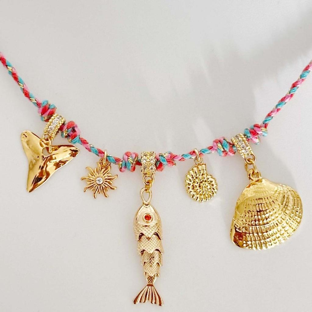Summer Ocean Starfish Butterfly Shell Pearl Necklace For Female Fashionistas