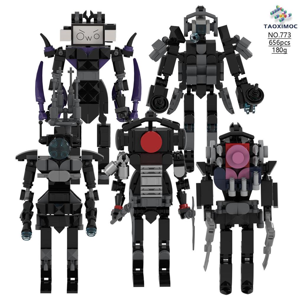 Titan Monitor & Toy Building Block Minifigure Set: Man vs. Toilet Man, Clock Man, TV Man, Audio Man