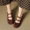 Fashion New Spring/summer Sheep Suede Woman Shoes Round Toe Low Heel Women Pumps Shoes for Women Fashion Mary Jane Shoes Chunky Heels