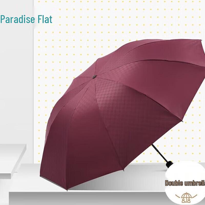 Paradise Classic Oversize 10-Rib Folding Sun & Rain Umbrella