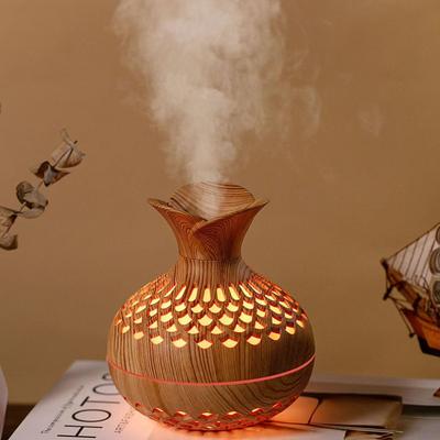 Medžio rašto USB gėlių drėkintuvas: Tylus Mini Aromaterapijos Vaza Namams ir Biurui