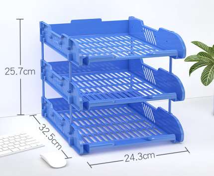 Three-tier file shelf rack office supplies folder storage box office file column 3-tier file information basket