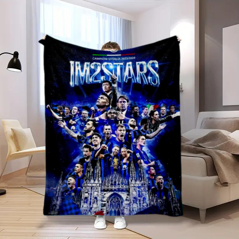 Famous F.C. Internazionale Milano football player Lautaro Martínez blanket Soft four season home bed office travel outdoor warm blanket L10