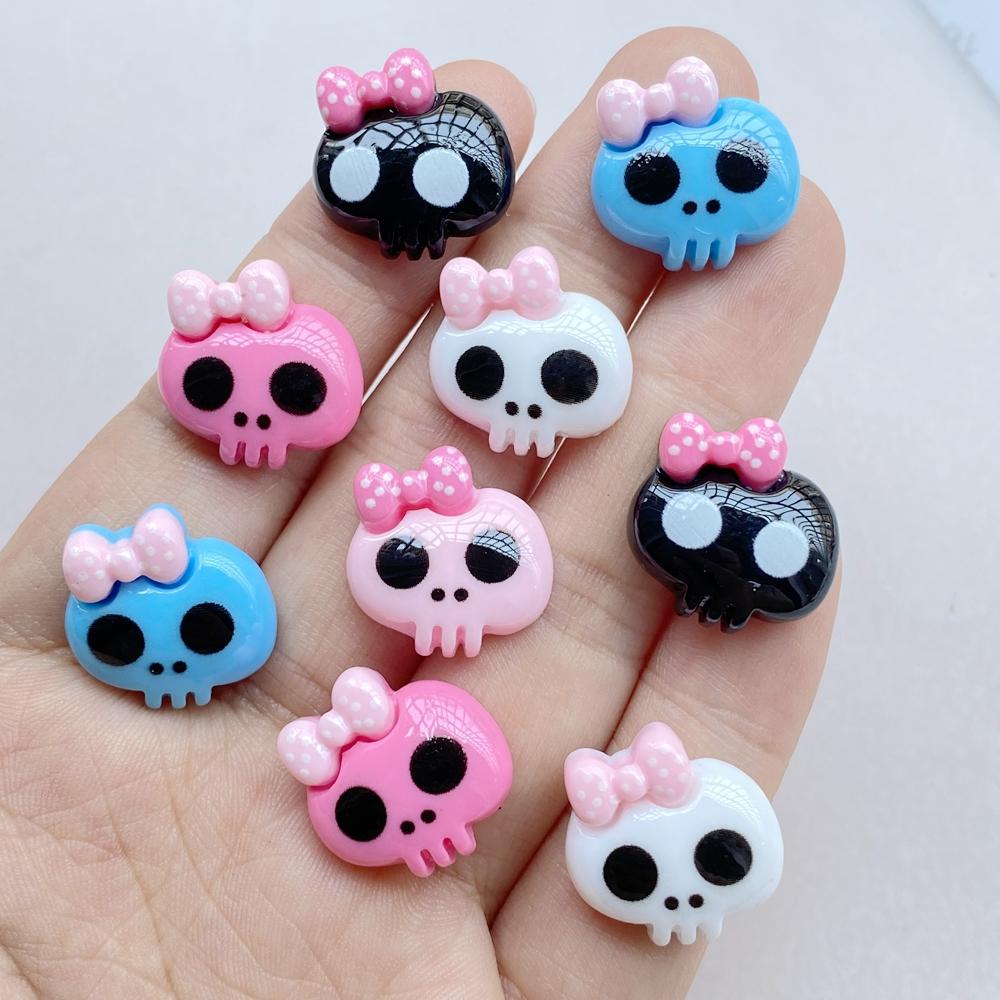 

20 шт. Новые милые мультяшные смоляные плоские спинки серии «Череп на Хэллоуин», скрапбукинг, DIY, аксессуары для украшения ювелирных изделий