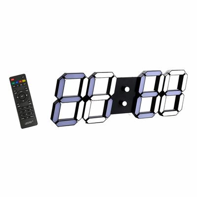 Wall Clock, Digital Clock, LED Clock, Remote Control, 6 Color Adjustments, AC Adapter, Auto-Dimming, Alarm Clock