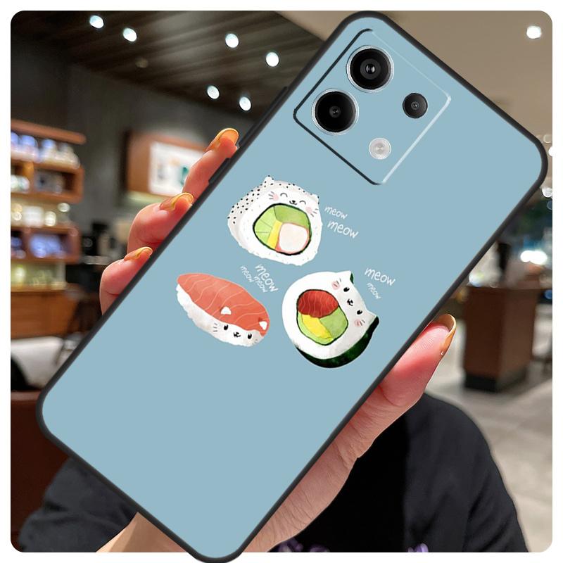 Sushi Food Case For Xiaomi Redmi Note 13 Pro 12 9 10 11 14 Pro 11S 12S Cover For Redmi 14C 10C 12C 13C