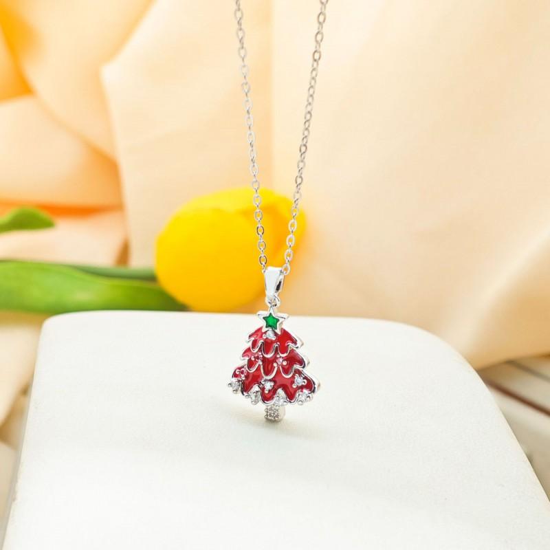 Christmas Necklace Women Titanium Steel Festive Design Trendy Accessory