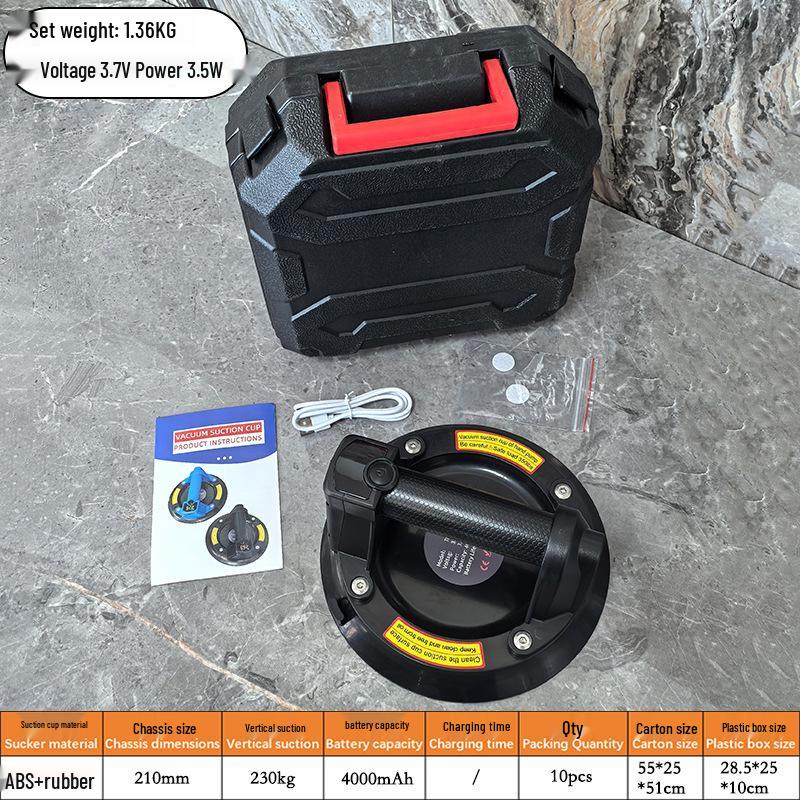 8-Inch Automatic Electric Vacuum Suction Cup for Heavy-Duty Glass and Tile Lifting