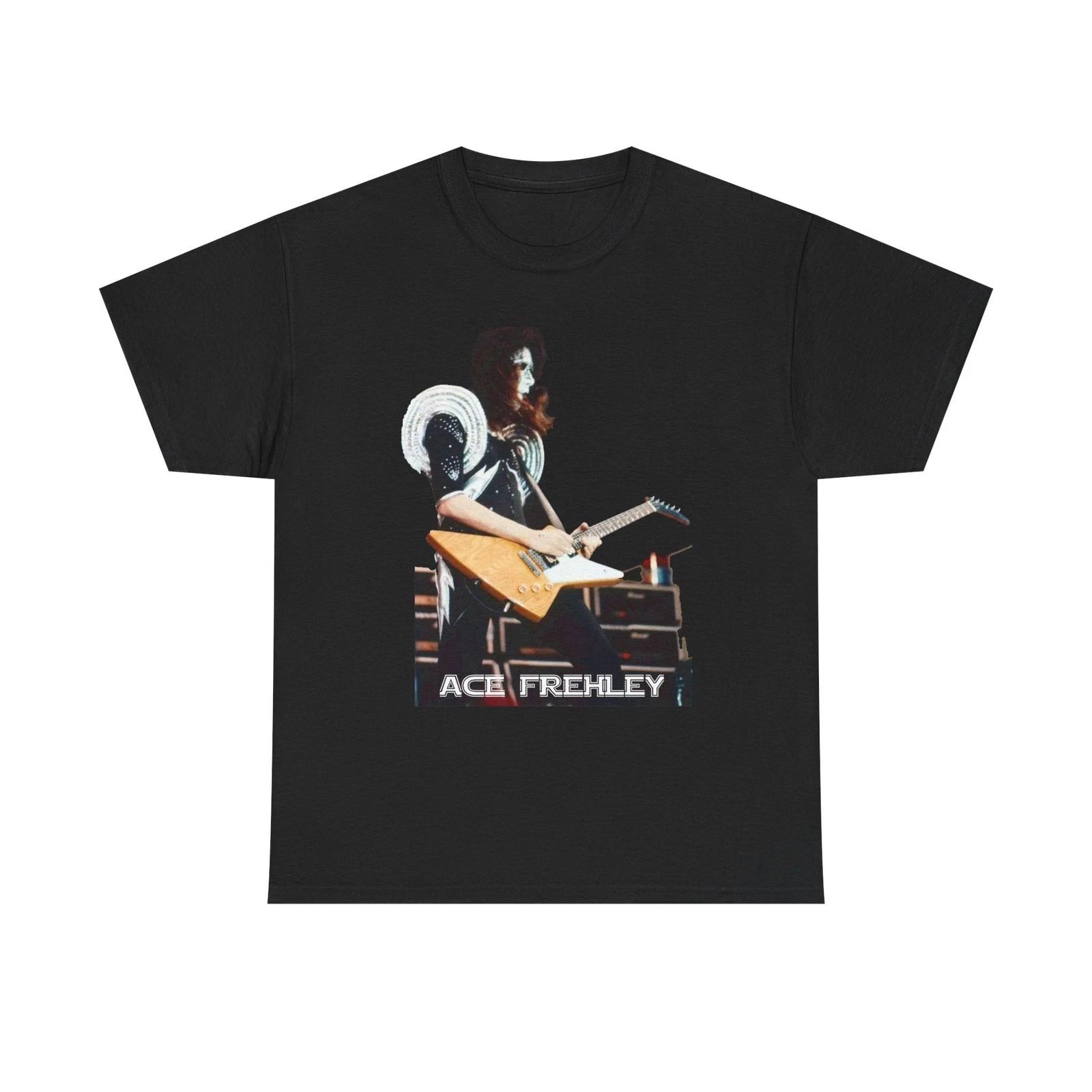 ACE FREHLEY rare shot with explorer Unisex Heavy Cotton Tee XXXXL