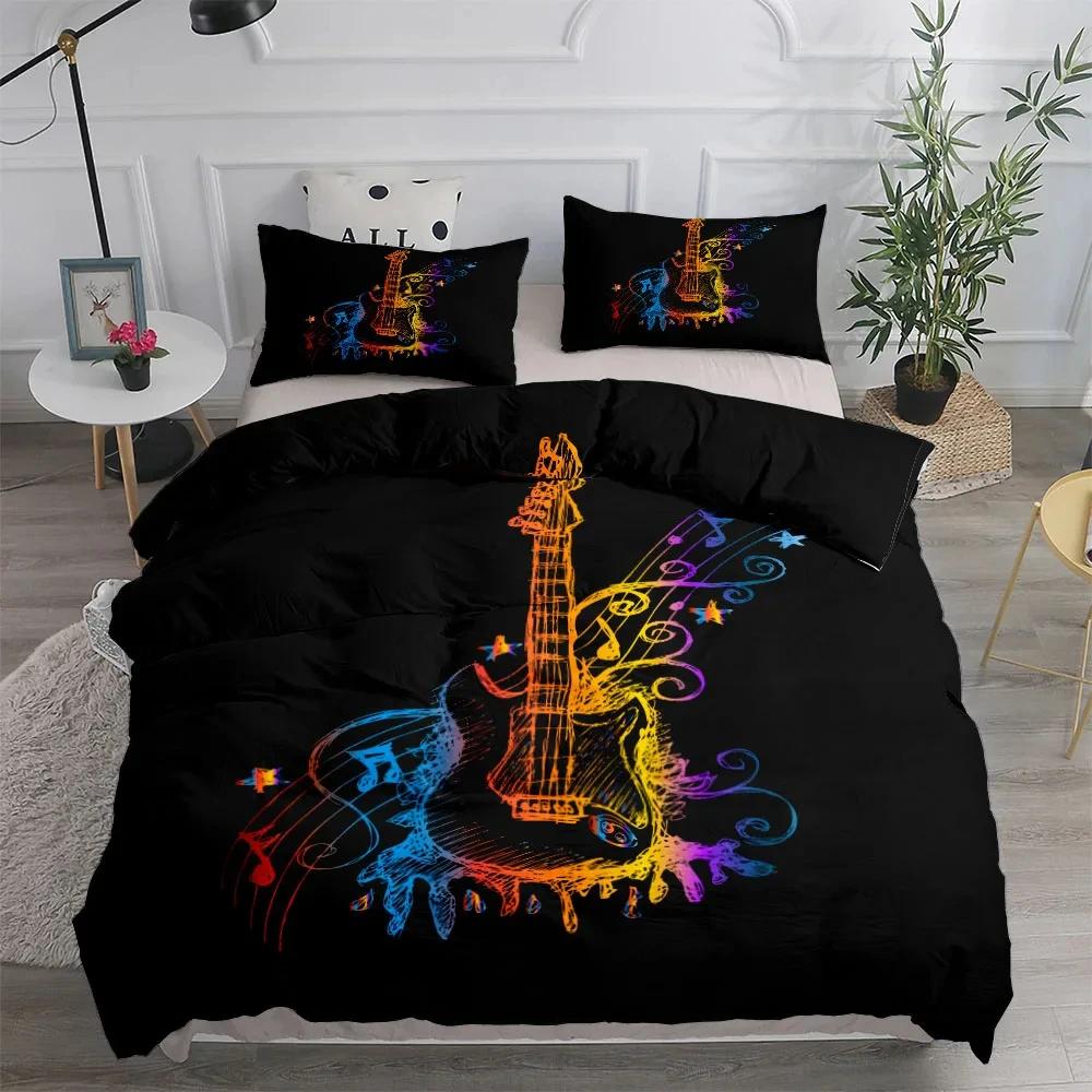 Guitar on Fire Abstract Duvet Cover Set UK Single Double Queen US Twin Full King Size Bed Linen Set Quilt Cover Pillowcase