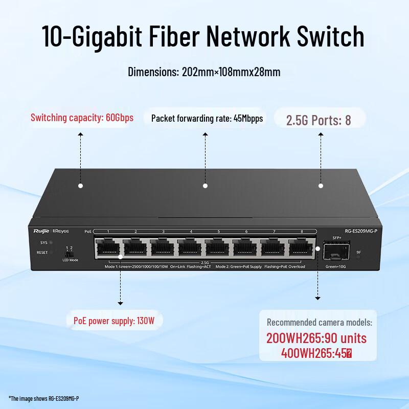 Ruijie Reyee 8-Port 2.5G PoE Cloud Managed Switch
