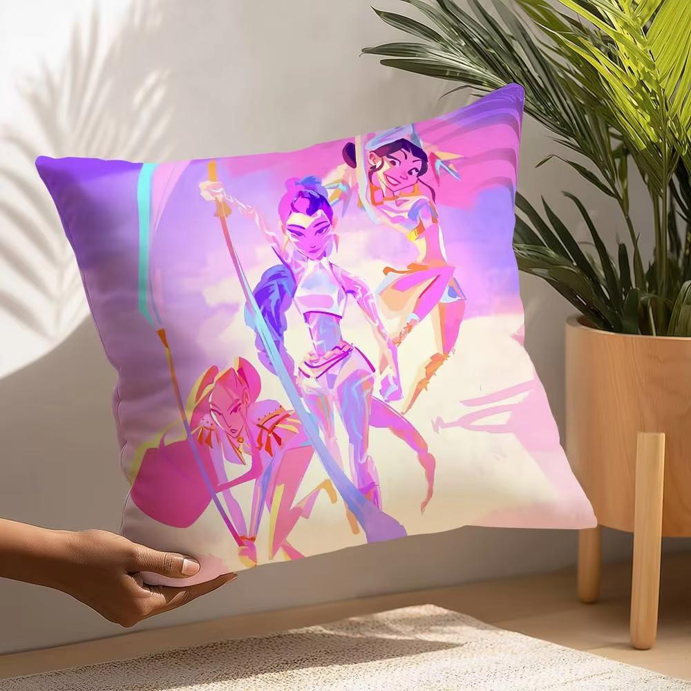 K-kpop D-Demon H-Hunters Pillow Covers Cushion Cover Cartoon Double-sided Print Square Pillow Living Room Decoration Pillowcase