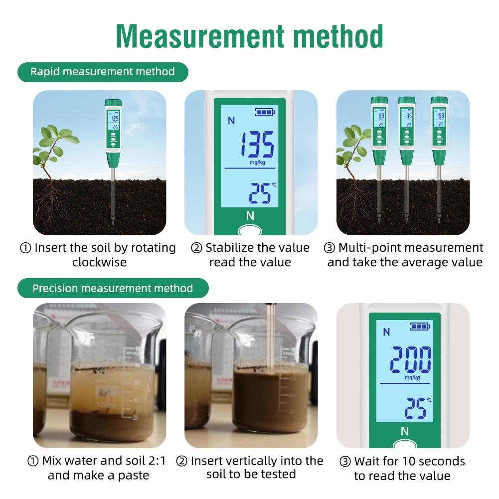 Digital Soil Nitrogen Tester Rapid N/P/K Fertility Analyzer Portable Soil Meter For Agriculture Farm Garden Fertilizer Testing