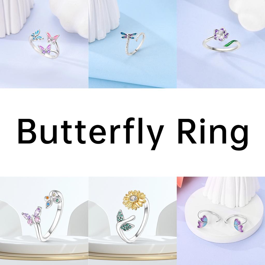 Blue Eyes Adjustable Ring Copper Authentic Elephant Turtle Lotus Infinity Love Open Rings Ideal For Women Wedding Jewellery