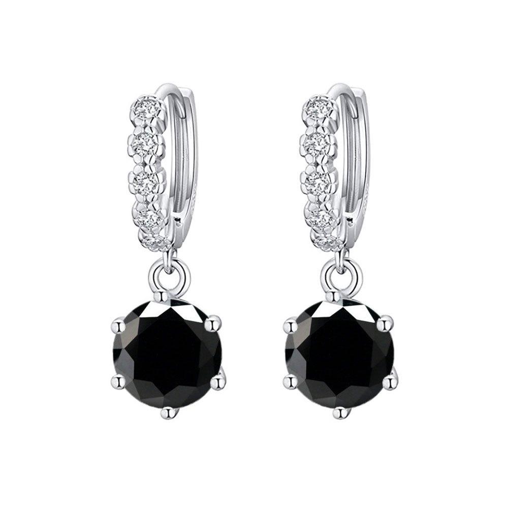 925 Sterling Silver Moissanite Six-Prong Stud Earrings, 18k White Gold, VVS1 Clarity, Super Shiny