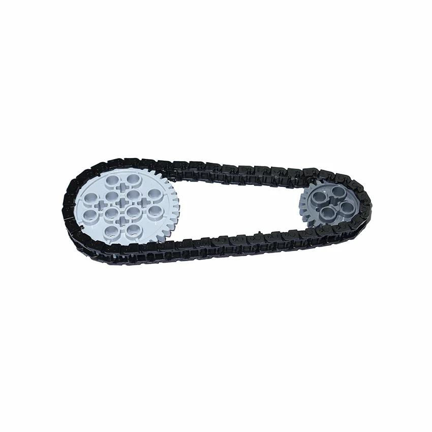 Non-Toxic Building Blocks Link Chain Tank Belt Technical Parts Track Wheels Truck Car Gear Moc Bulk Brick Toys 3711 3873 88323 57520 57519