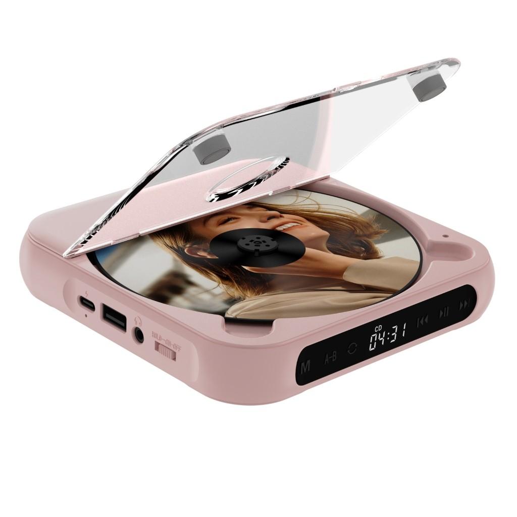 Music Player Portable Bluetooth CD Player Rechargeable Home/Car Walkman HiFi Lound Dual Speakers
