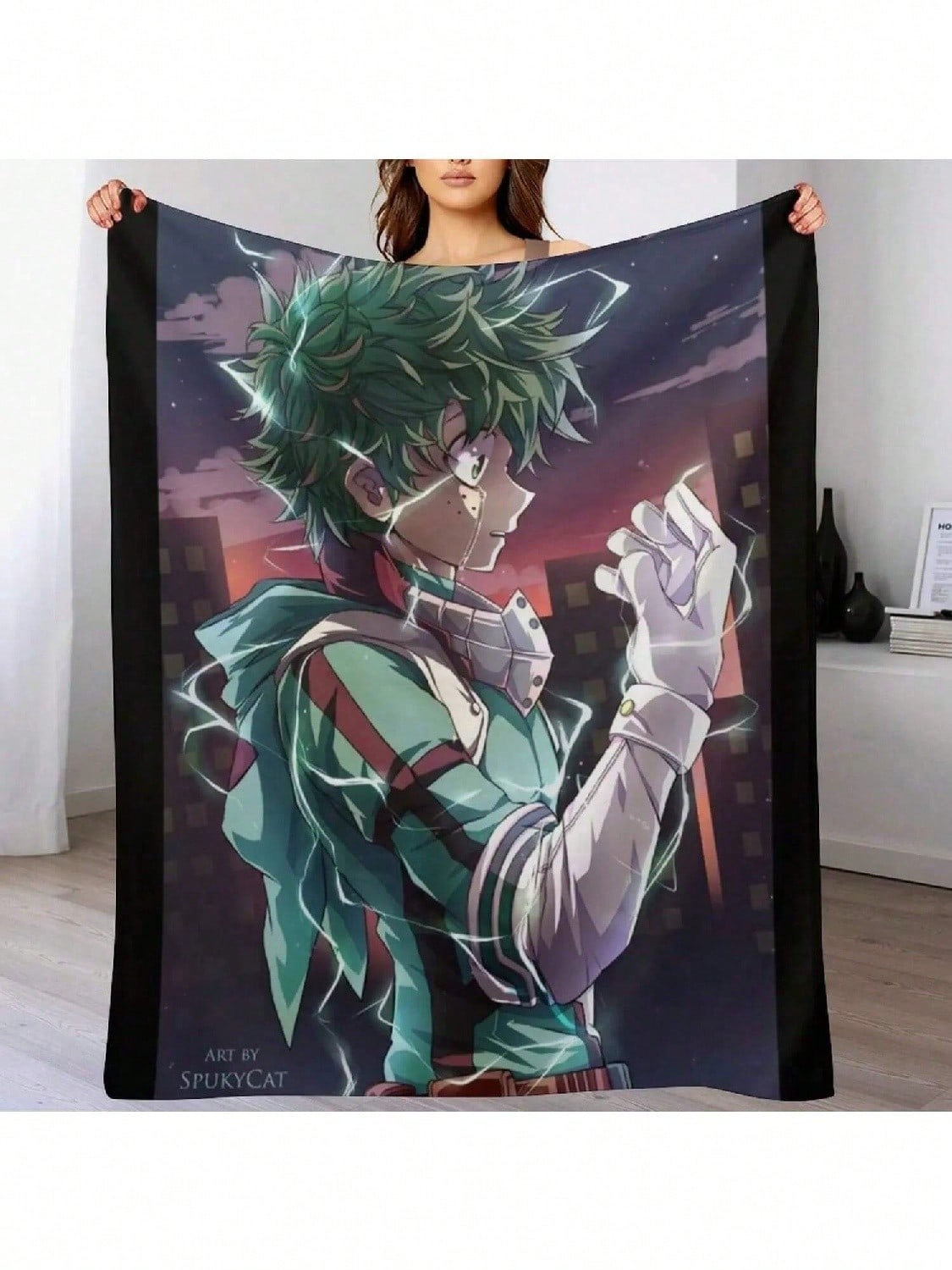Manta de tiro de Deku BNHA, manta suave y esponjosa de lujo y gruesa 75X95CM
