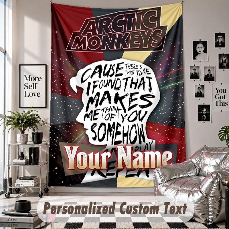 Wandbehang mit individuellem Namen & Text, Arktische Affen Dekorationstapet für Schlafzimmer