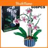 ABS Kunststoff Bausteine Set für Mädchen mit 400-800 Teilen Orchidee Schmetterling Orchideenstrauß Szene DIY Spielzeug Geschenk Großhandel
