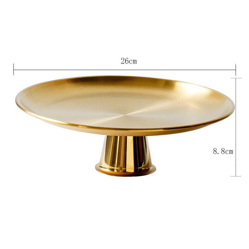 Circular Mirror Stainless Steel Fruit Tray, Snack and Candy Tray, Living Room Coffee Table Storage Tray, Accessory Accessories