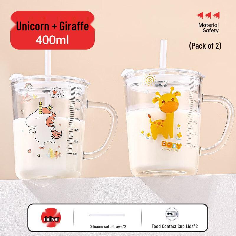 ZISIZ Microwaveable Glass Straw Cup