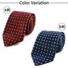 [Michiko London] Brand Necktie, Made in Japan, 100% Silk, Jacquard Weave, Small Pattern (Pattern A: Red)