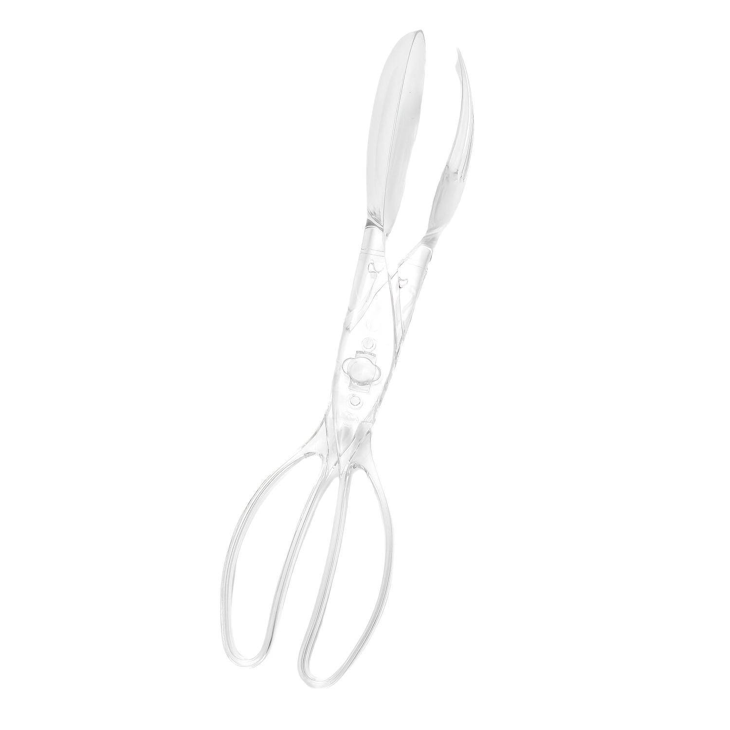 Transparent Plastic Salad Scissors and Tongs, Durable and Hygienic Transparent Plastic Salad Tongs прозрачный