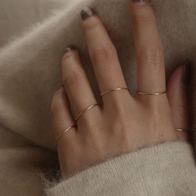 Youngglow 14k Layerd Slender Ring