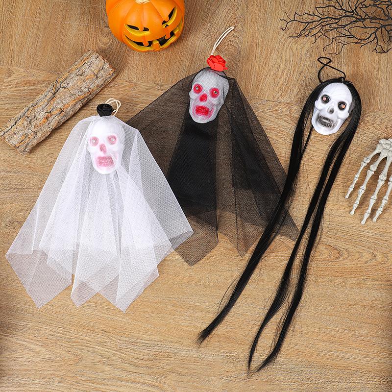 Halloween Glowing Skeleton Hanging Ghost Bride and Groom Yard Horror Decor Props for Party Outdoor Indoor