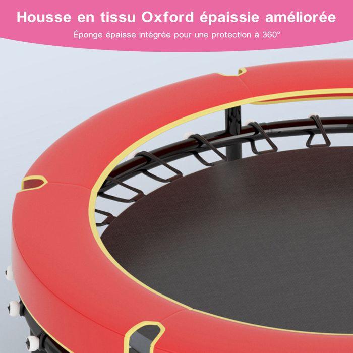 Trampoline enfant et adulte-k ikido-ø 140x160h-trampoline de jardin avec filet de sécurité-ressort-cadre en acier-rouge