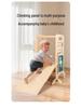 Adjustable Wooden Kitchen Step Stool for Children - Learning, Interactive, and Height-Increasing.