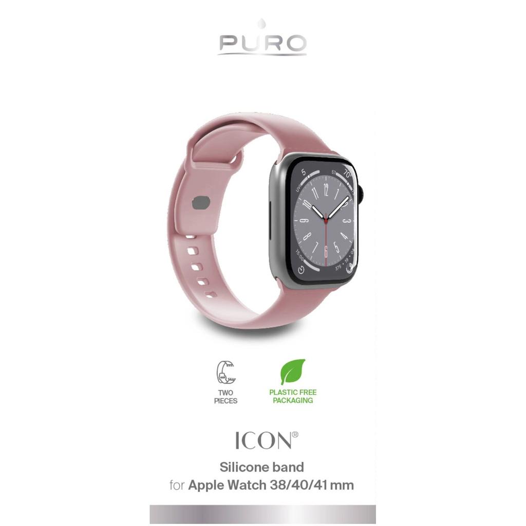 Pasek Silikonowy Puro Icon Do Apple Watch 38 / 40 / 41 Mm - Różowy (2 Szt.)