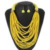 Bohemian Vacation Style Rice Beads Handmade Jewelry Set for Women Multilayer Necklace Earrings Accessories