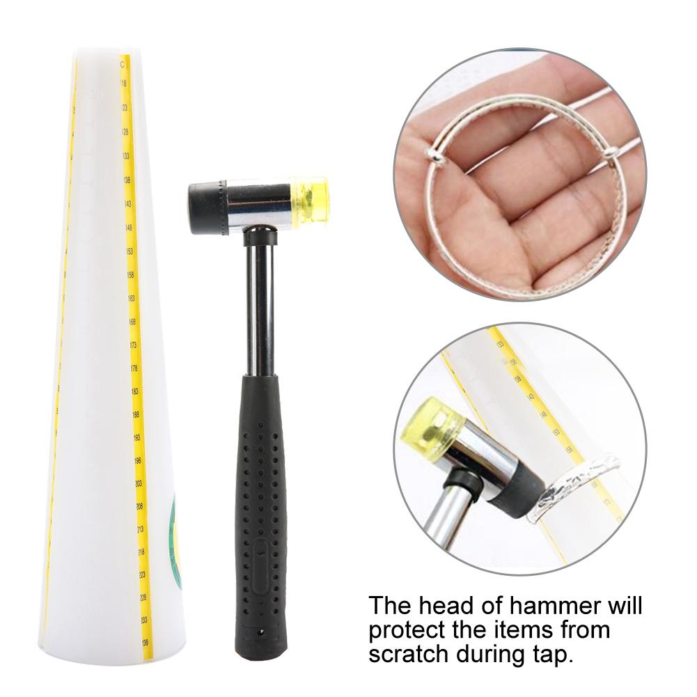 Bracelet Measuring Mandrel Plastic Stick Sizer & Jewelry Hammer Repairing Making Tools Set