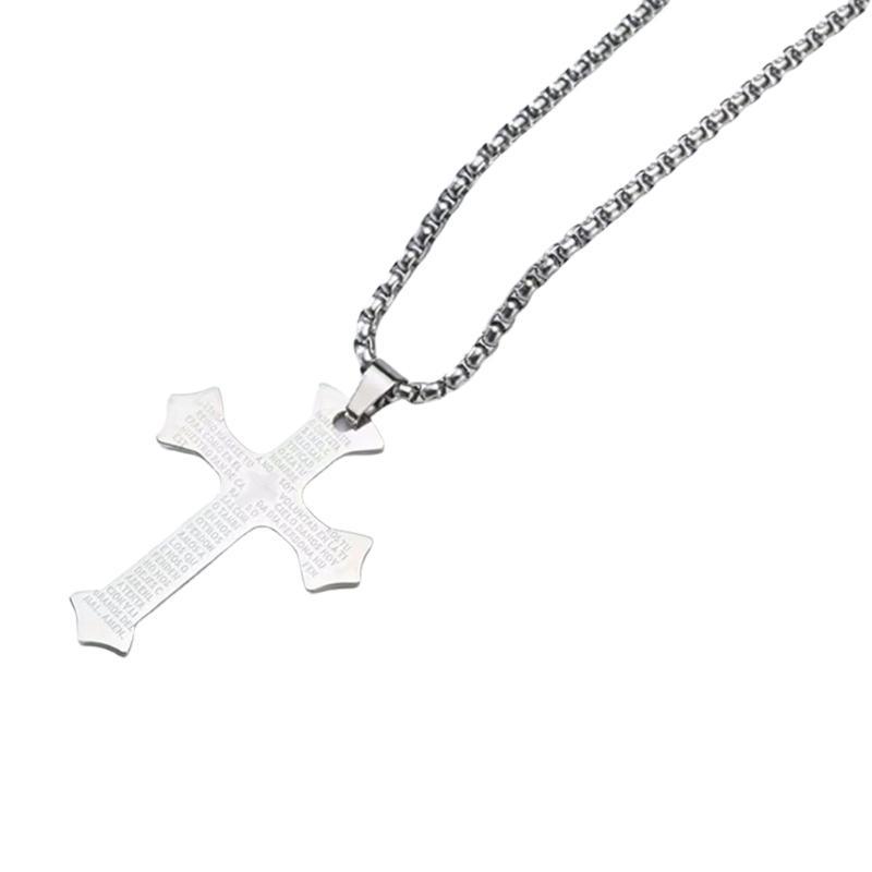 A52E Stylish Christian Faith Crosses Pendant Necklace With Spanish Inscription