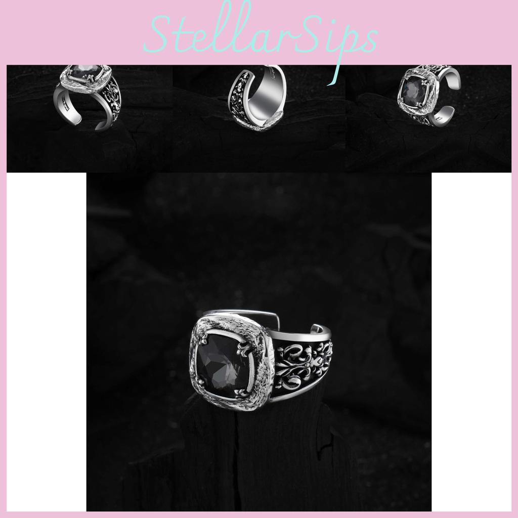 Chic Retro Style Adjustable Copper Ring With Vintage Design And Unique Crystals