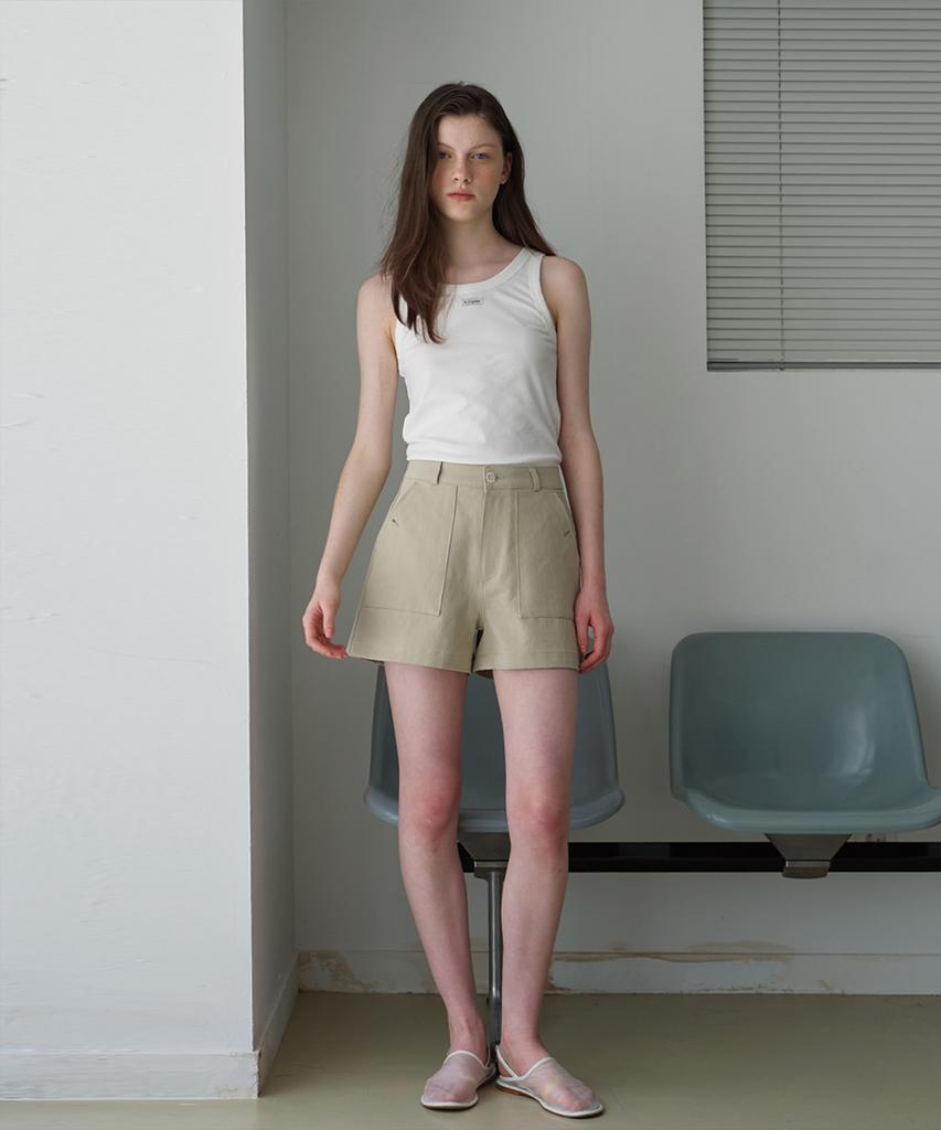 Button Pocket Button Shorts (Khaki)