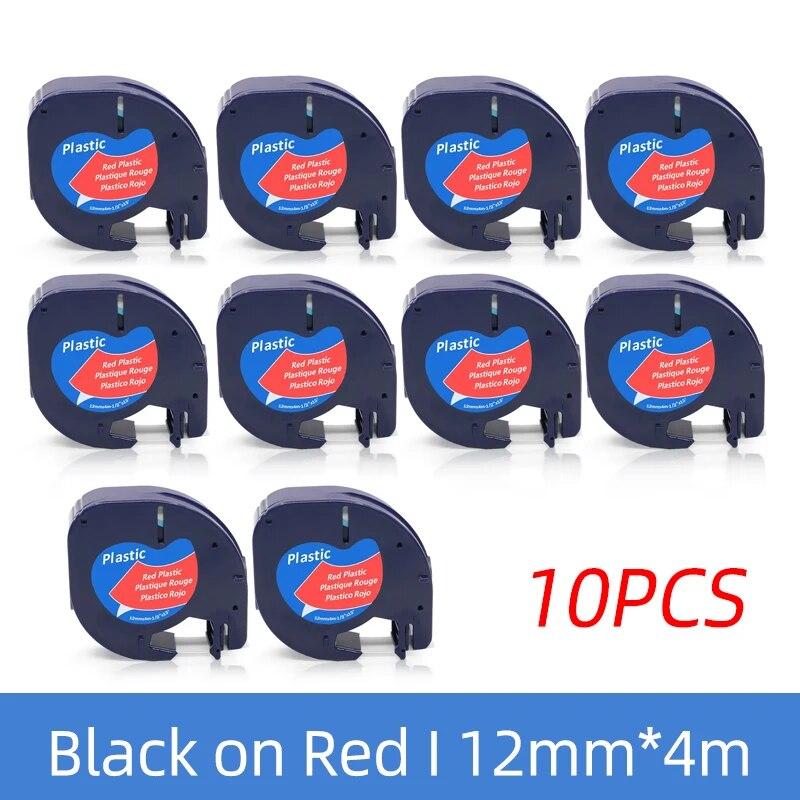10pk 91330 LT Fita de etiqueta compatível com Dymo Letratag Ribbon 91331 para LT-100H LT-100T Dymo Impressora de etiquetas adesivas Lm920 Fita 12mm