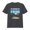 I D Rather Be At The Beach Outdoor Adventure T Shirt Vintage Washed Graphic Stylish Fashion Streetwear Breathable Unisex