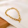 Cold Wind Titanium Steel Ot Buckle Bracelet, Women'S Personality, Advanced Sense, Interlocking Hand Jewelry Does Not Fade