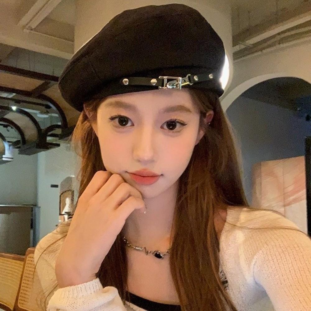 Korejský styl Vintage baret Klobouk Velký obvod hlavy Malířská čepice Zima