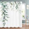 Tropical Plant Leaves Bath Curtain Waterproof Fabric Shower Curtains Colorful Leaf Pattern Bathtub Screen For Bathroom Decor