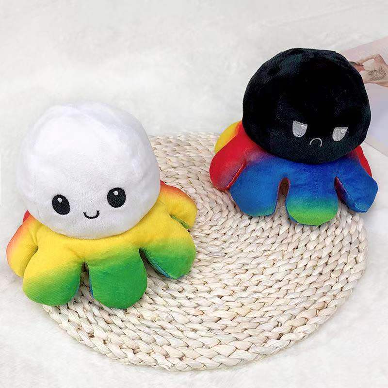 Adorable Sequin Double-sided Flip Reversible Octopus Plush Toy For Kids Joyful Moments