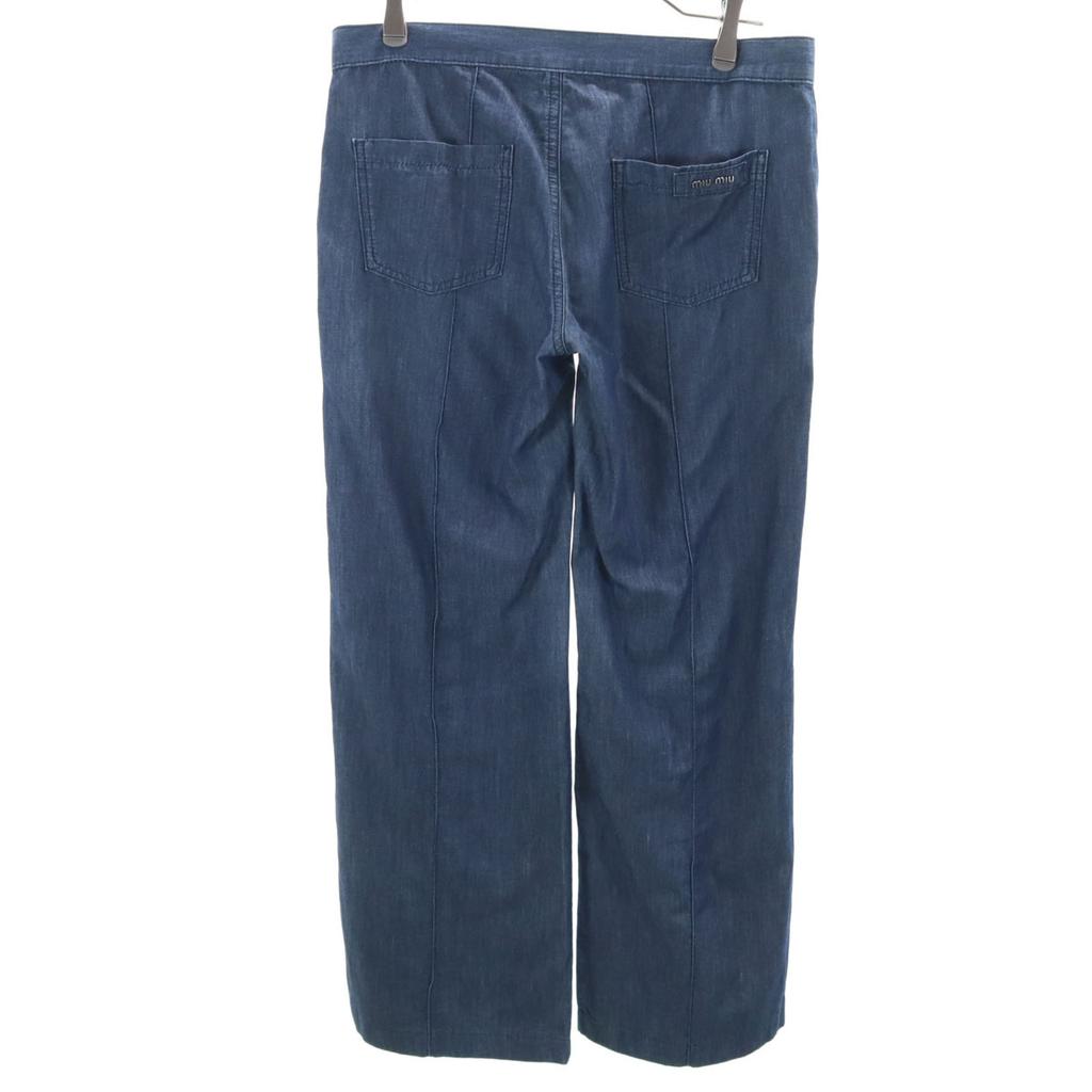 MIUMIU Made In Italy Chambray Pants W27 Navy Women Used