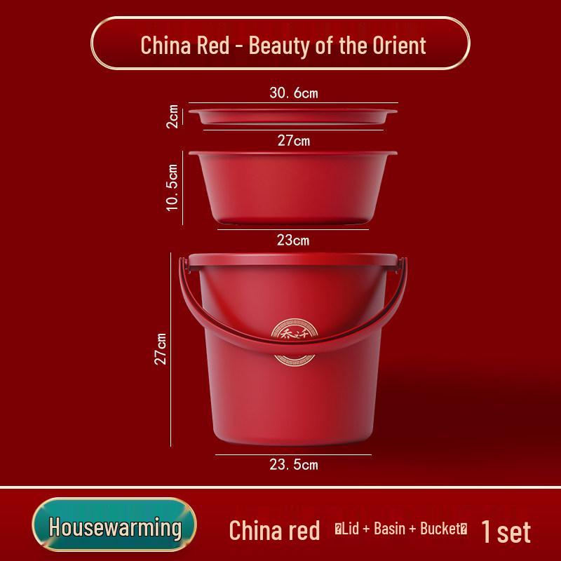 Red Wedding & Housewarming Joy Buckets - Large Plastic Pair in Vibrant Red